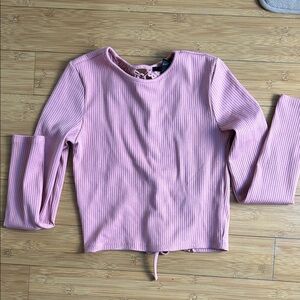 Forever 21 Light Pink Ribbed Long Sleeve Top